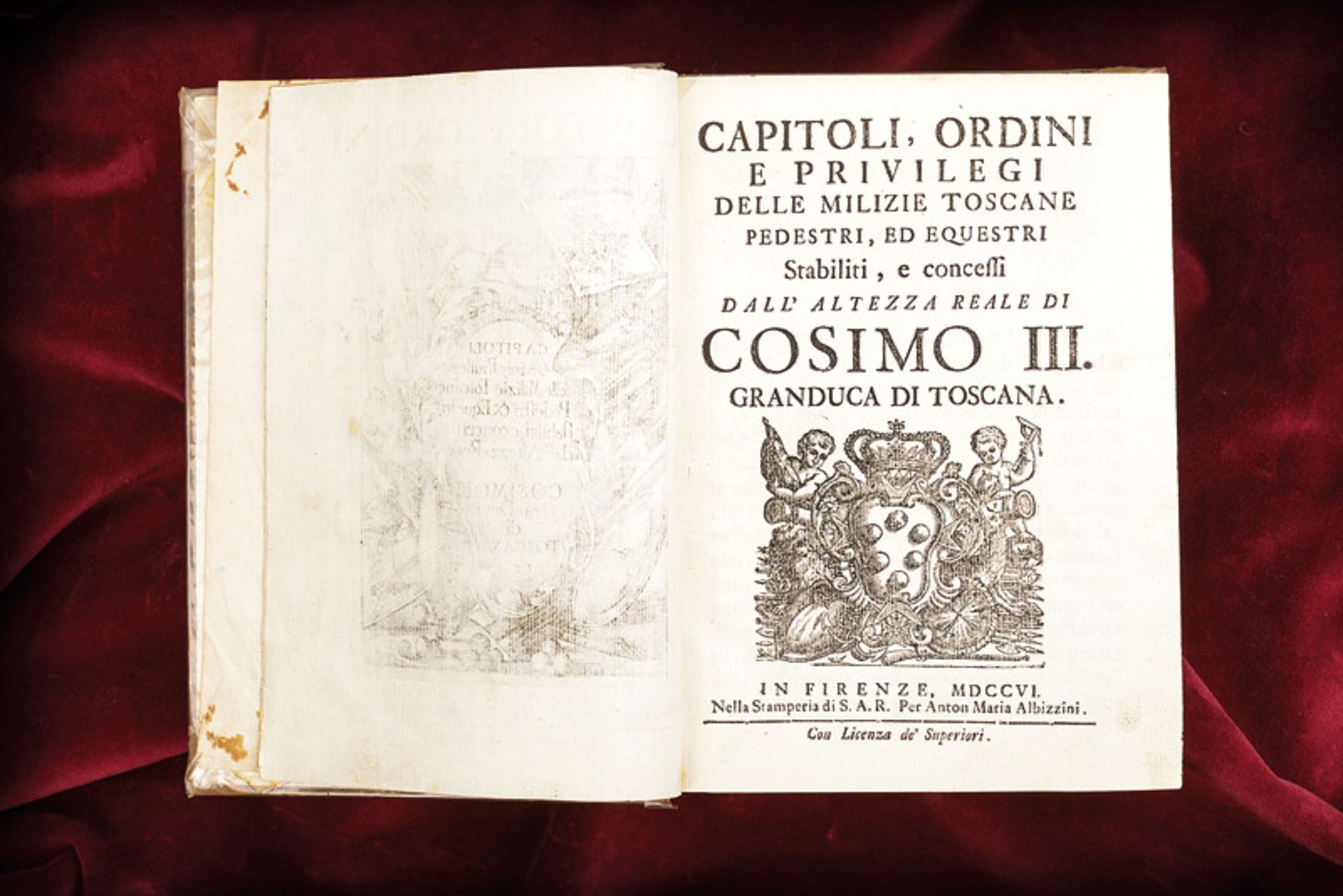 Three rare military books ordered by Cosimo III, Grand Duke of Tuscany