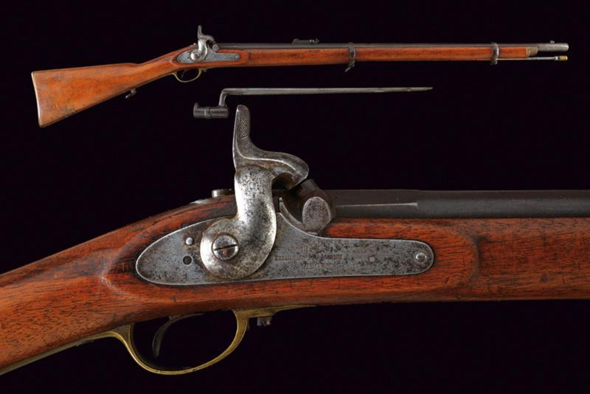 An Enfield model 1853 type percussion gun with bayonet