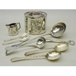 Christofle silver-plated soup ladle engraved with monogram,