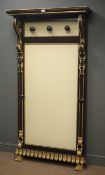 Neo Classical style wall hanging coat stand, gilt and stain finish,
