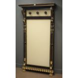 Neo Classical style wall hanging coat stand, gilt and stain finish,