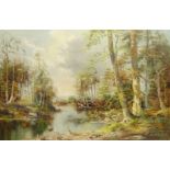 'Woodland River Scene',