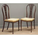 Pair early 20th century Hepplewhite style bedroom chairs,