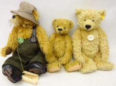 Steiff Classic Mohair Teddy bear and two Hermann Mohair teddy bears,