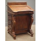 Victorian style mahogany davenport,