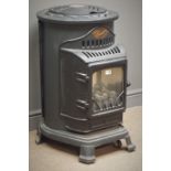 Provence Victorian style portable gas heater in matt black, (W48cm, H80cm, D55cm),