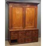 Georgian mahogany estate cabinet, projecting cornice, two panel doors,