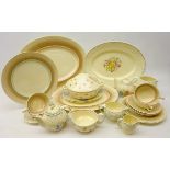 Art Deco Susie Cooper dinner ware including two graduating oval platters, tureen and cover & jug,