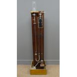 High Vacuum, Geissler pump by Philip Harris, Birmingham, on wooden stand, H130cm,