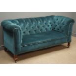 Early 20th century two seat Chesterfield drop end sofa,
