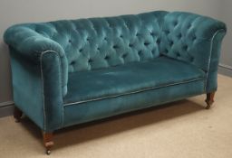 Early 20th century two seat Chesterfield drop end sofa,