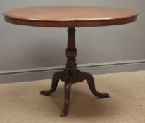 19th century circular mahogany centre table,