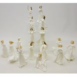 Sixteen Royal Doulton figures in the Sentiments series designed by A.