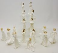 Sixteen Royal Doulton figures in the Sentiments series designed by A.