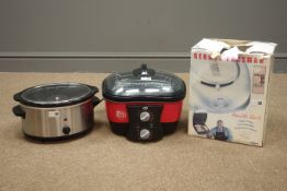 Go-Chef 8 in 1 Cooker, a George Foreman health grill & a Slow-Cooker.