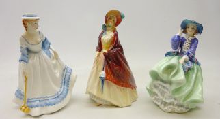 Three Royal Doulton figures comprising 'Paisley Shawl' HN1987,