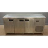 Large commercial stainless steel fridge, W180, H85cm,