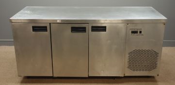 Large commercial stainless steel fridge, W180, H85cm,