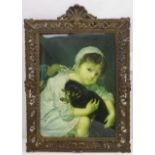 Portrait of a Child and dog,