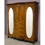 Edwardian triple mahogany wardrobe,