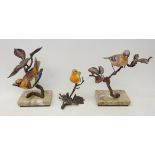 Two limited edition Albany China sculptures of a Hawfinch and Chaffinch,