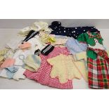 Collection of American 1950's children's hand sewn dresses including a polka-dot taffeta dress,