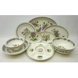 Set of three graduating Portmeirion 'Botanic Garden' oval platters, another oval platter,