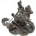 Heredities bronzed George and the Dragon group,