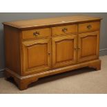 Stag Beech sideboard, three drawers above three cupboards on bracket feet, W134cm, H78cm,