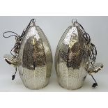 Pair pierced silvered centre light fittings, retailed by Next,
