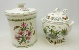 Large Portmeirion 'Botanic Garden' cylindrical bread bin and cover,