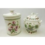 Large Portmeirion 'Botanic Garden' cylindrical bread bin and cover,