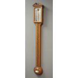 Georgian style mahogany mercury stick barometer, silvered engraved dial signed 'Comitti, Holborn',