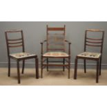 Early 20th century inlaid mahogany armchair,