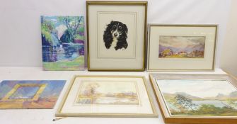 Border Collie, watercolour signed by Terry Logan (British 1938-), 'Taton Park',