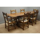 Bevan and Funnell Ltd oak extending dining table,