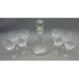 Royal Brierley 'Honeysuckle' ships decanter and eight wine glasses (9) Condition Report