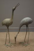 Pair of metal Herons, H90cm, (tallest) Condition Report <a href='//www.