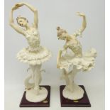 Two Giuseppe Armani ballerina figurines, H49cm Condition Report <a href='//www.