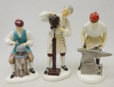 Three Royal Doulton Williamsburg figures comprising 'Wigmaker' HN2239,