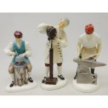 Three Royal Doulton Williamsburg figures comprising 'Wigmaker' HN2239,