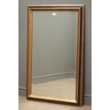 Rectangular bevel edged mirror in black lacquered and gilt frame, W71cm,