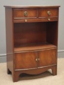Bevan Funnell Reprodux bow front cabinet with slide, drawers and cupboard, W53cm, H76cm,