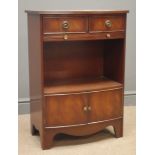 Bevan Funnell Reprodux bow front cabinet with slide, drawers and cupboard, W53cm, H76cm,