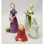 Four Royal Doulton figures comprising 'Stayed at Home' HN2207, 'This Little Pig' HN1793,