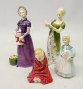 Four Royal Doulton figures comprising 'Stayed at Home' HN2207, 'This Little Pig' HN1793,