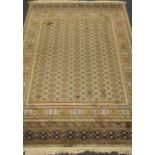 Persian Bokhara rug, green ground,