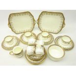 Early 20th Century Cauldon tea set for eight persons comprising; eight trios,