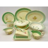 Art Deco and later Susie Cooper dinner ware including 'Swansea Spray',