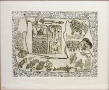 Garden Plants Pressed Book, limited edition drypoint etching No.